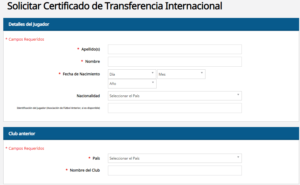 Solicitud para entrar a un club