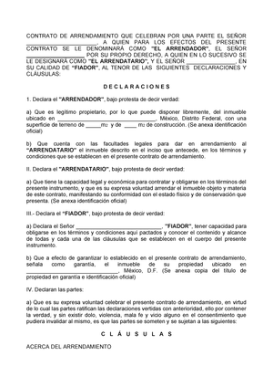Contrato de arrendamiento unam