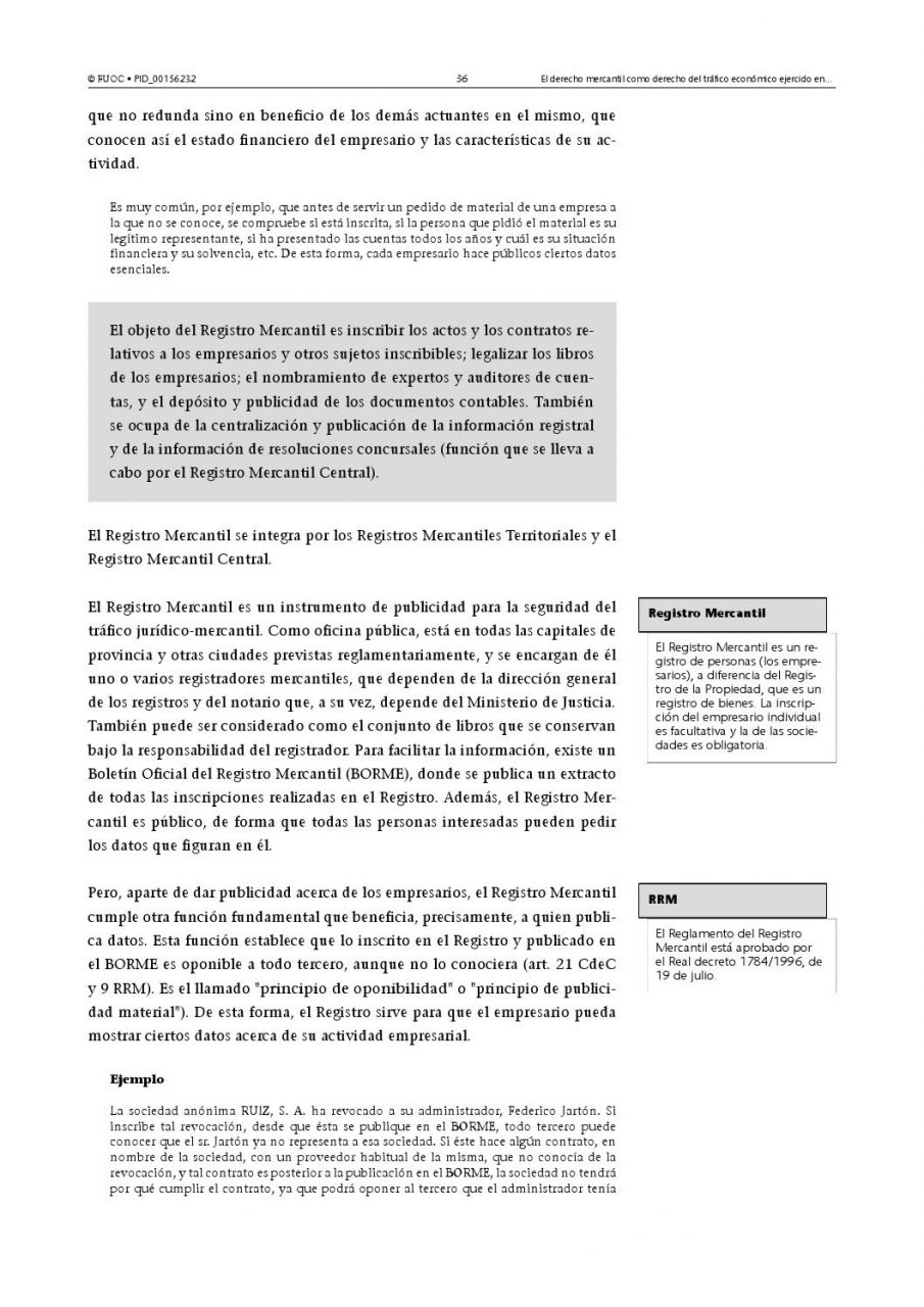 Registro mercantil de una empresa