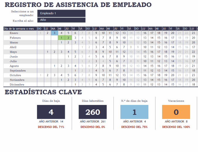 Registro de asistencia de alumnos en excel
