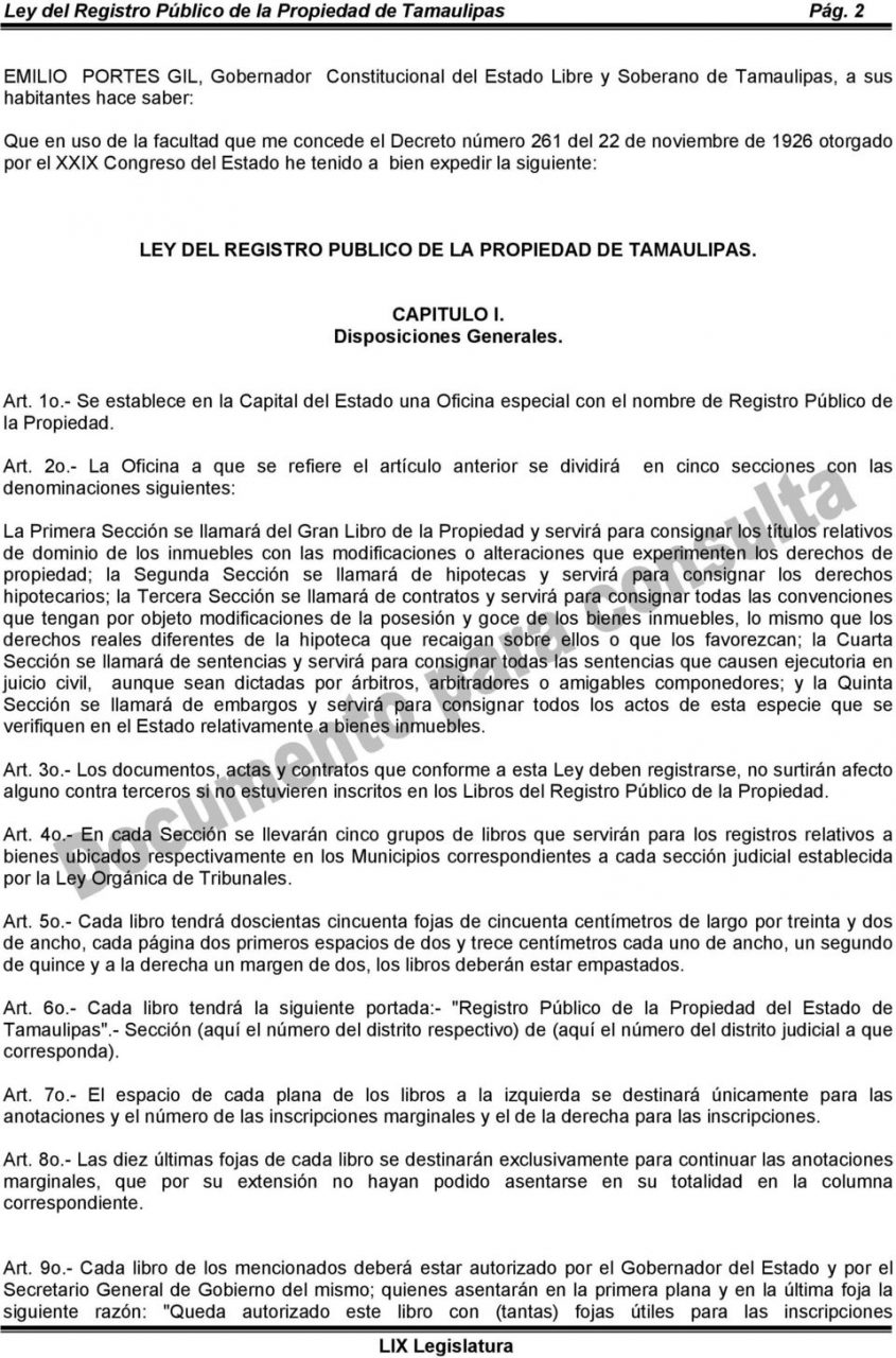 Numero de registro publico de la propiedad
