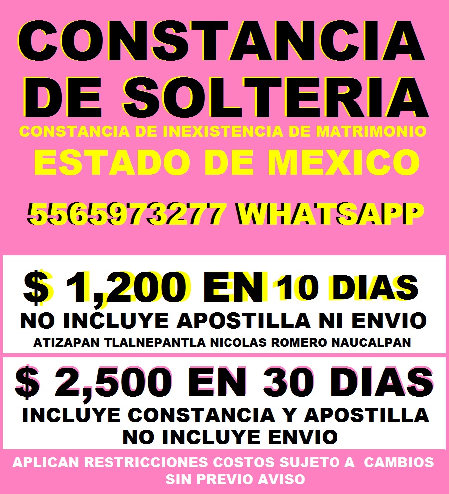 Certificado de solteria cdmx