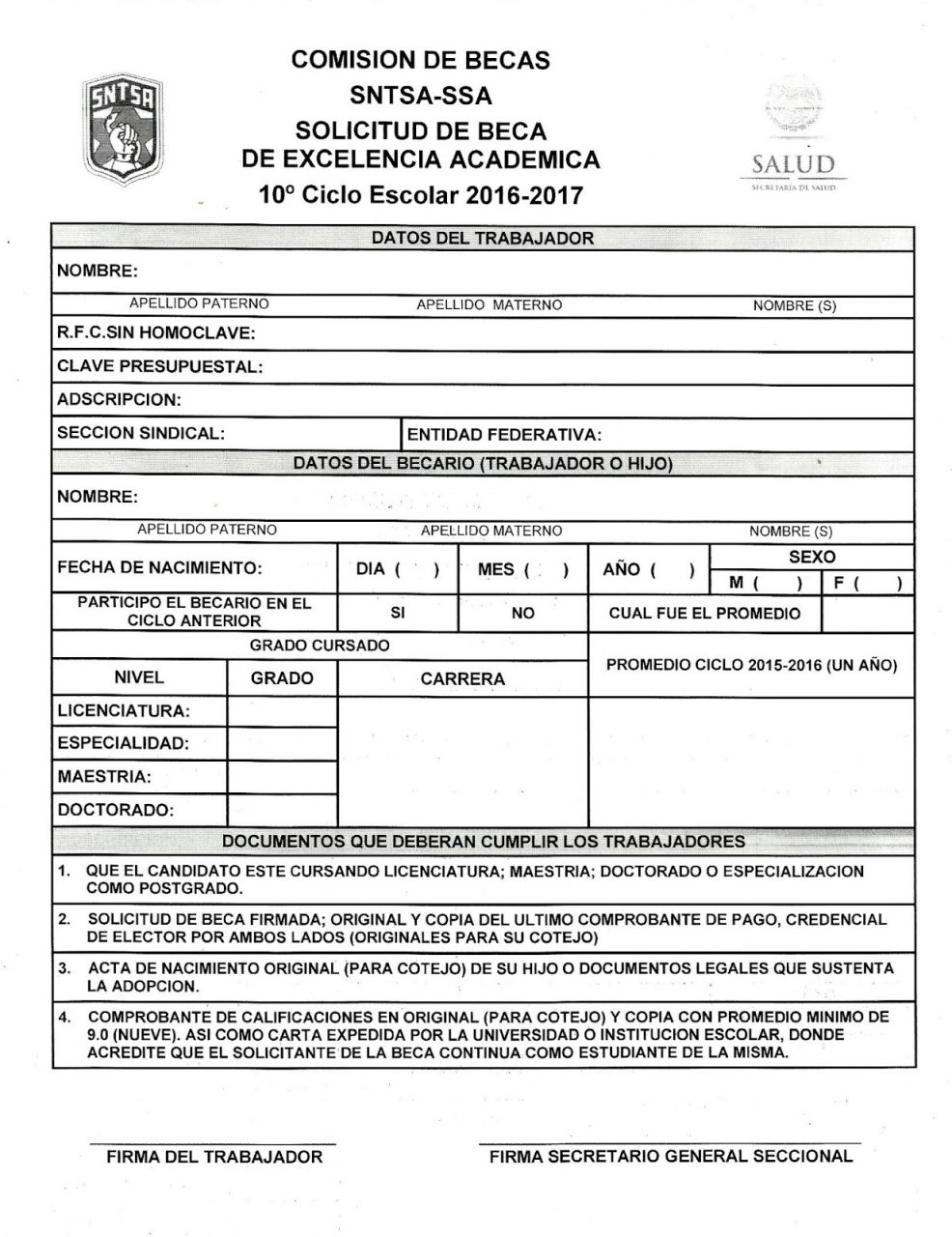 Formato De Solicitud De Beca Actualizado Septiembre 2021