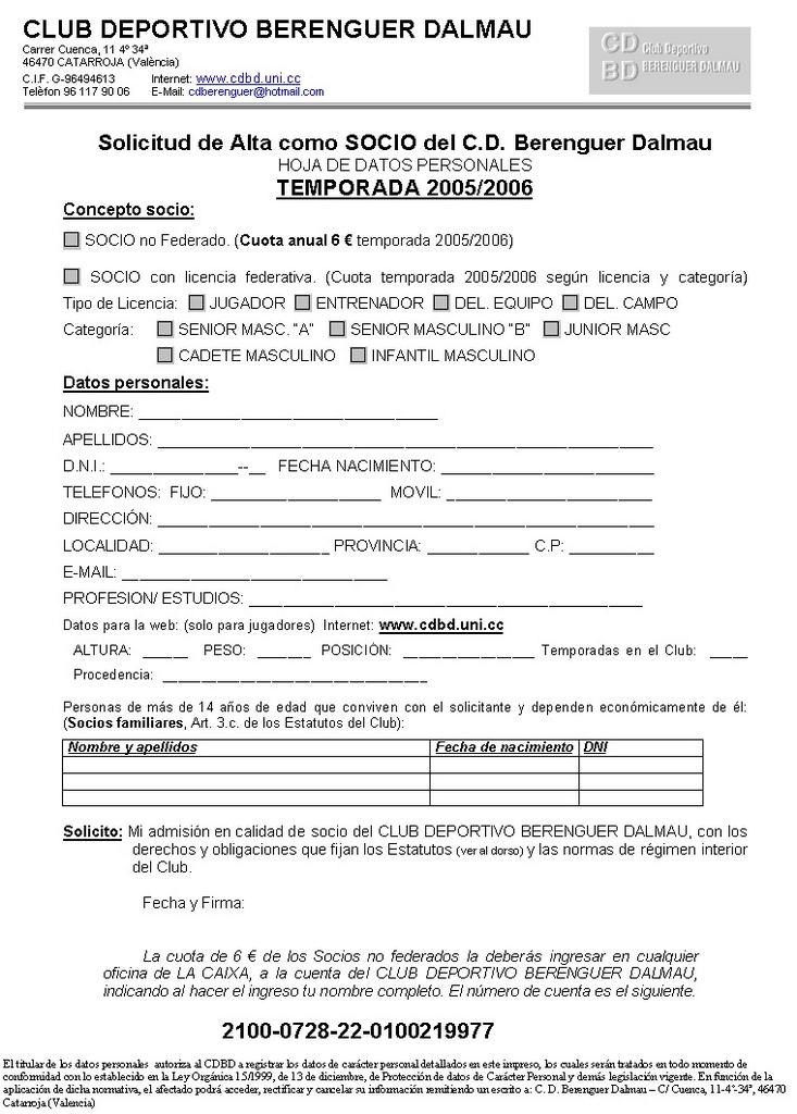 Solicitud para ingresar a un club