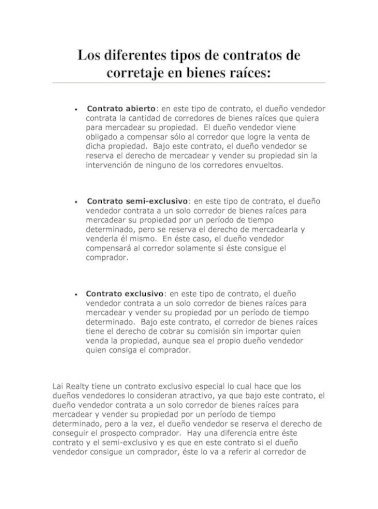 Contrato de corretaje mexico