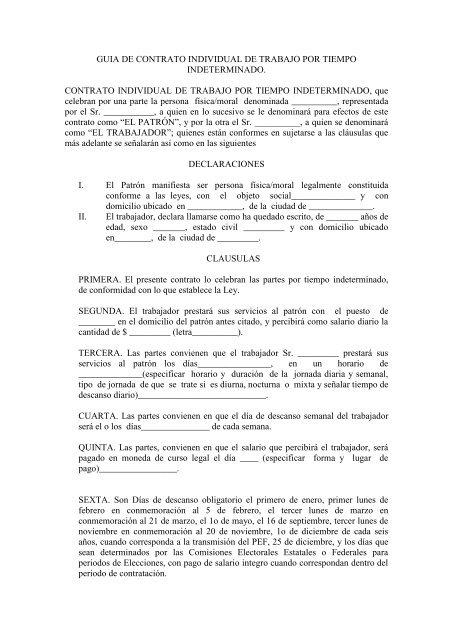 Que es un contrato indeterminado