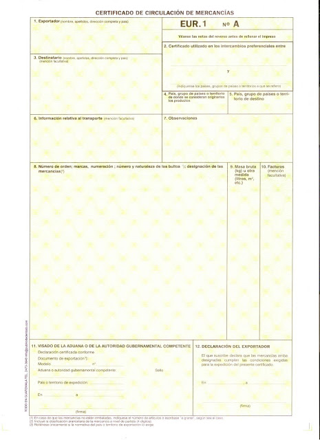 Certificado eur 1