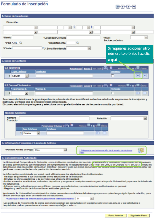 Formulario de inscripcion word
