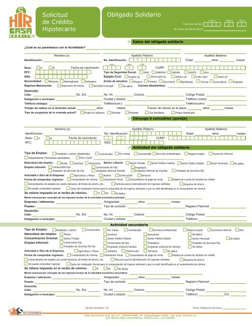 Ejemplo de solicitud de credito