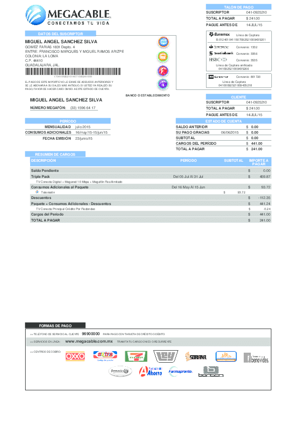 Pagar megacable en linea
