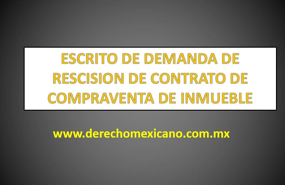 Demanda de rescision de contrato por incumplimiento