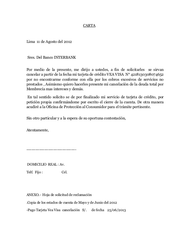 Carta para solicitar un servicio