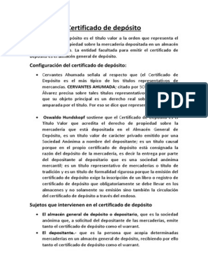 Certificado de deposito pdf