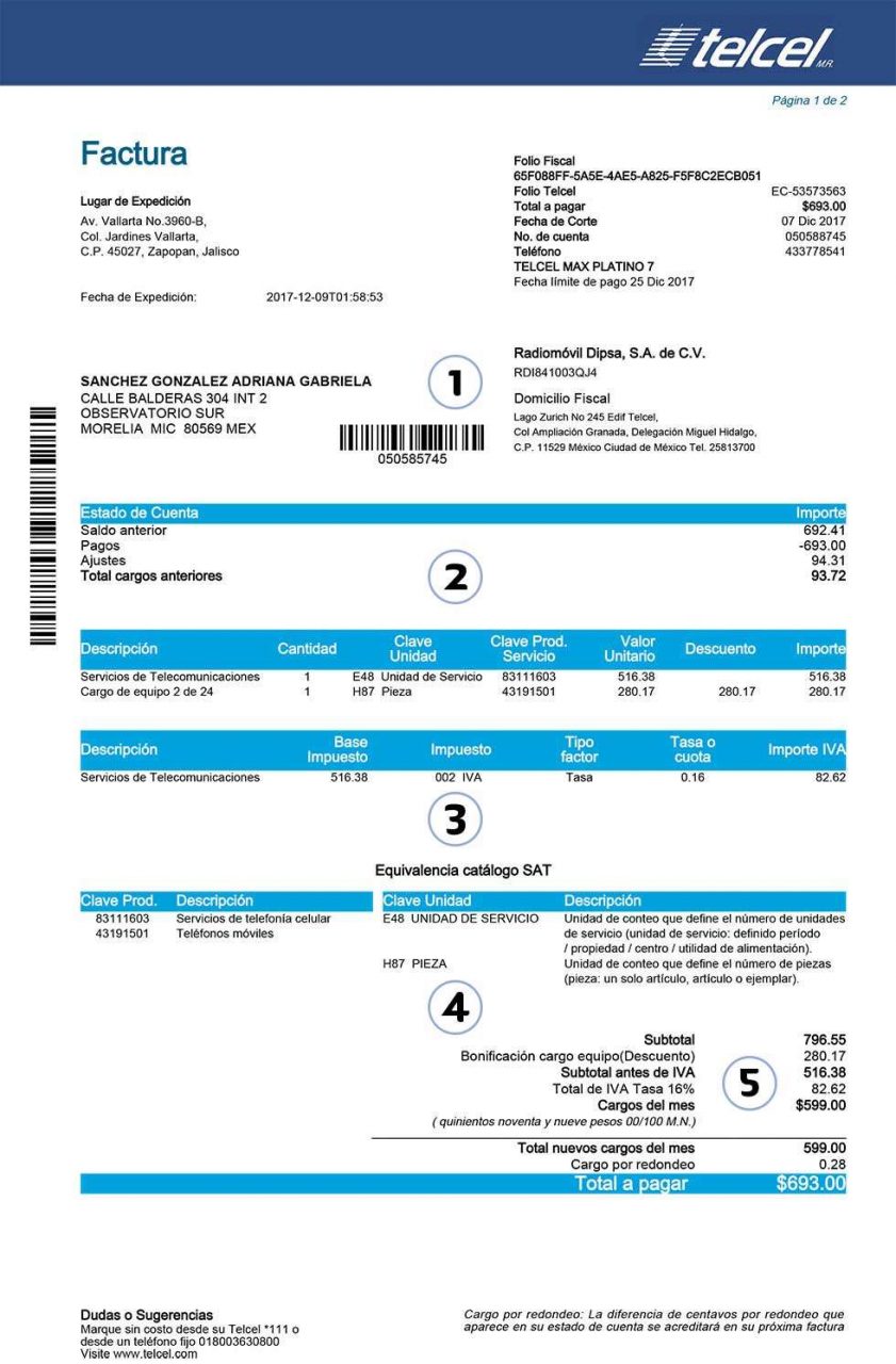 Recibo de pago de renta