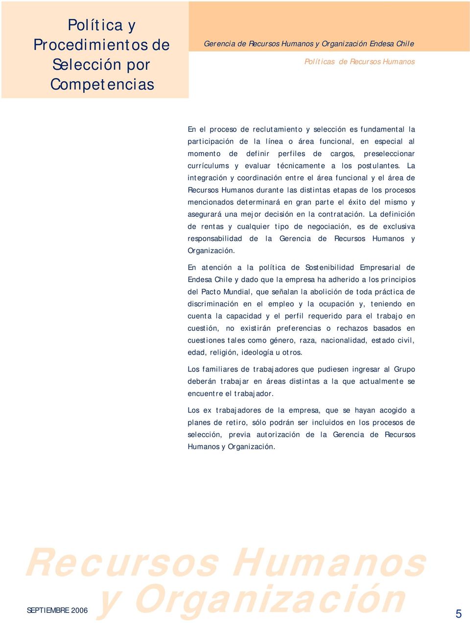 Politicas de contratacion definicion