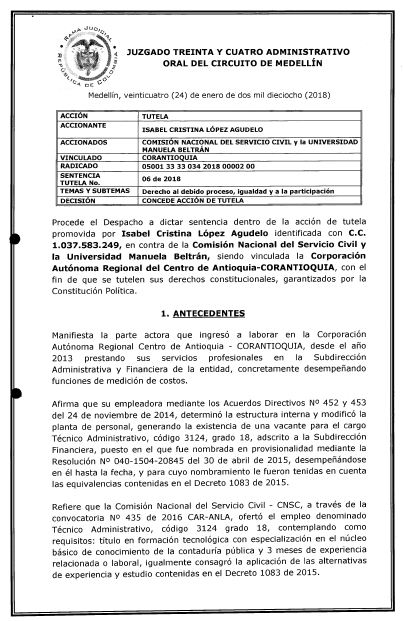 Cuando procede la accion de tutela