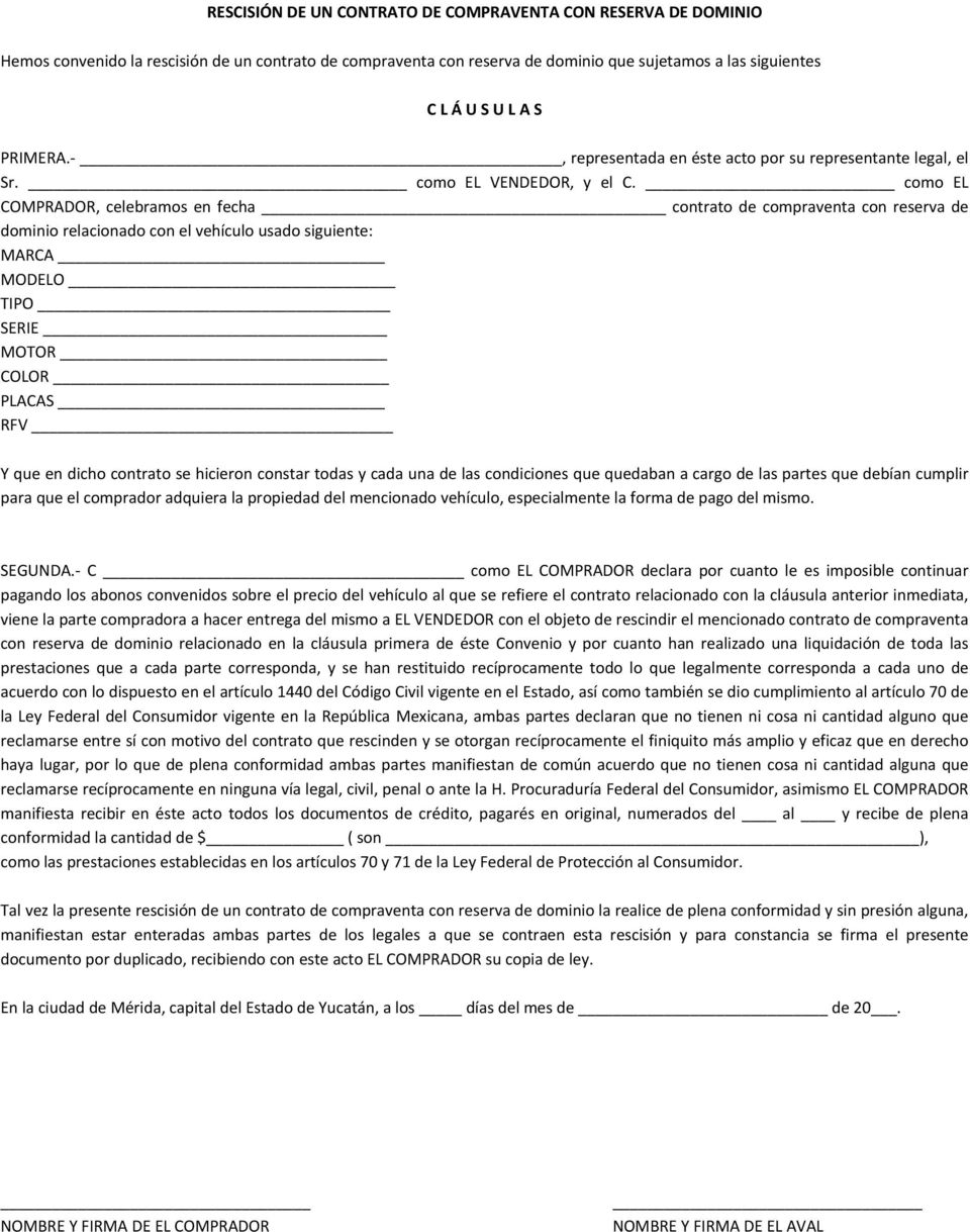 Que es una rescisión de contrato