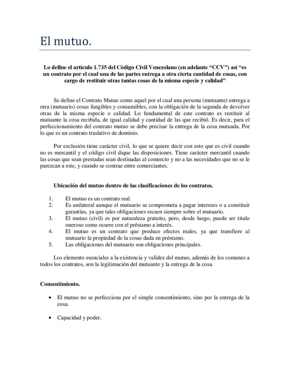 Contrato de mutuo simple
