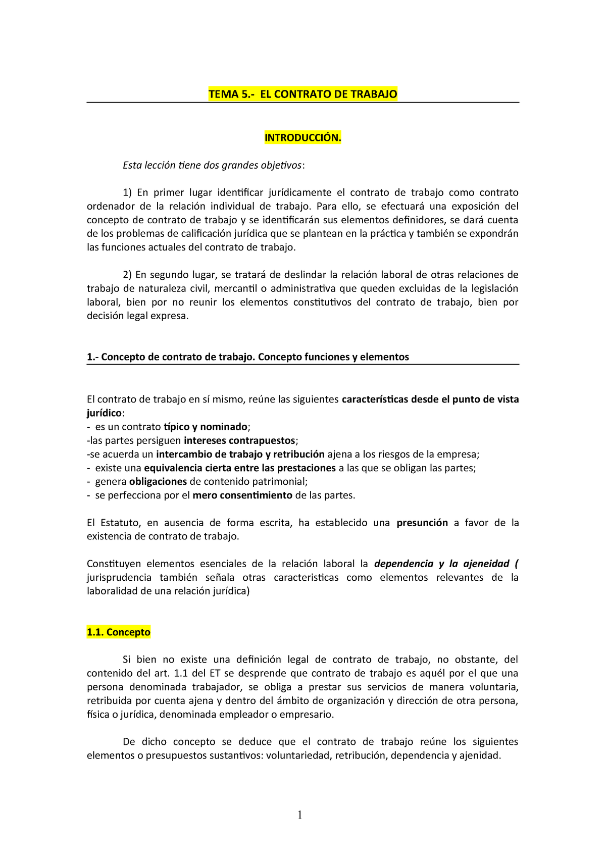 Partes de un contrato laboral