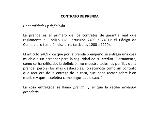 Contrato de prenda ejemplo