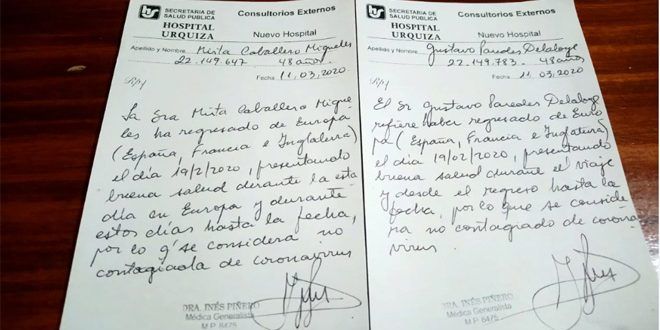 Certificado de buena salud