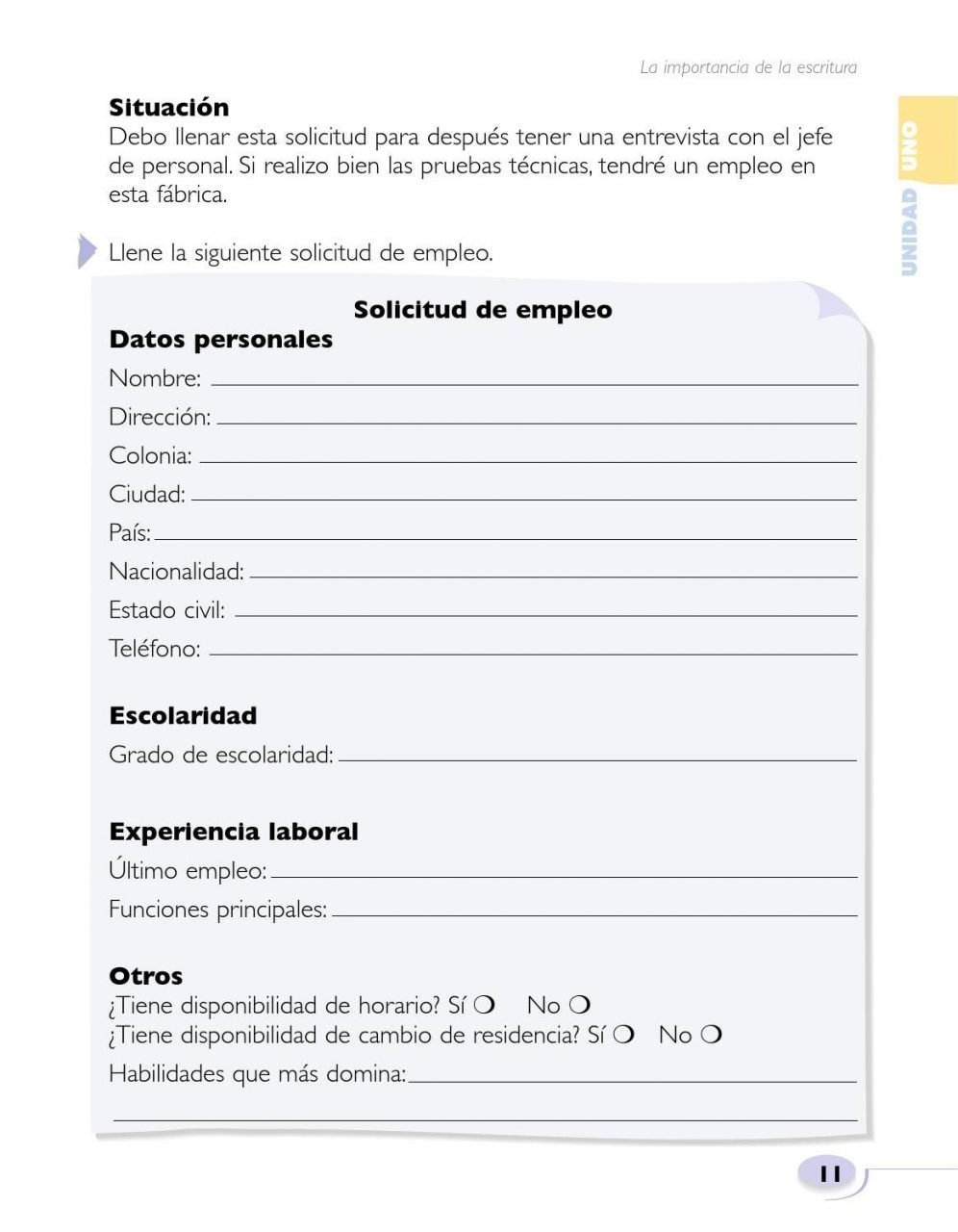 Otras funciones que domina para solicitud de empleo