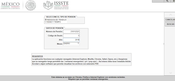 Talones de pago del isste