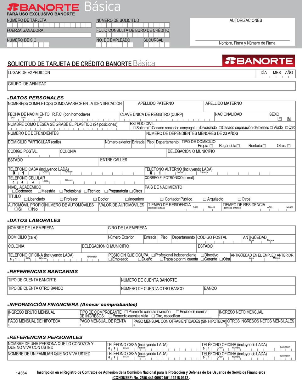 Solicitud de credito automotriz banorte