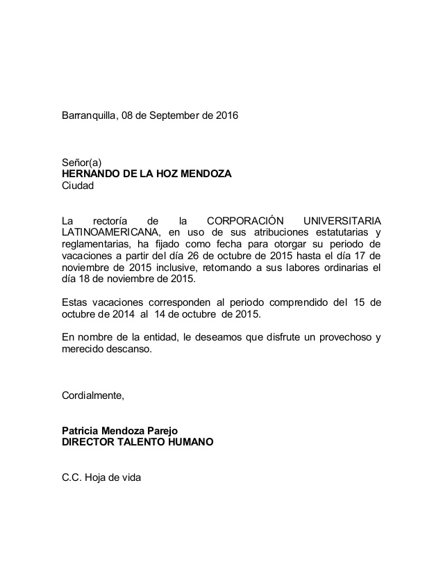 Formato Para Solicitud De Vacaciones Actualizado Septiembre 2021