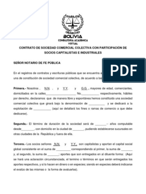 Contrato entre socio capitalista y socio trabajador