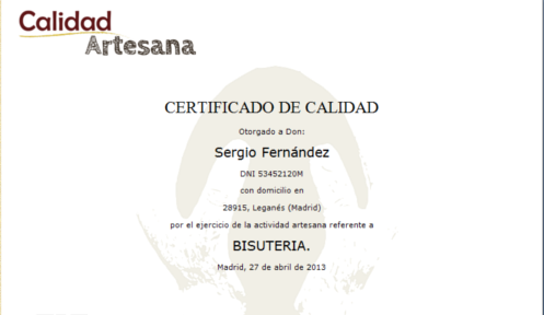 Certificado de calidad ejemplo
