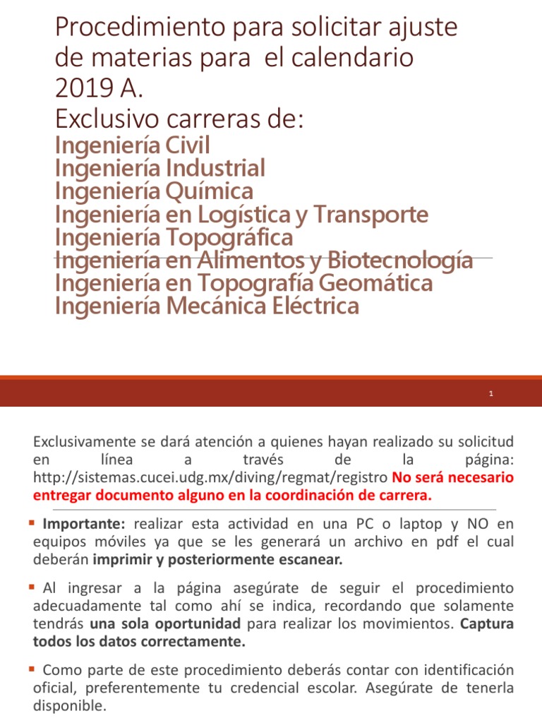 Registro de materias udg