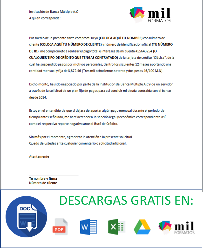 Modelo de solicitud de prestamo de dinero