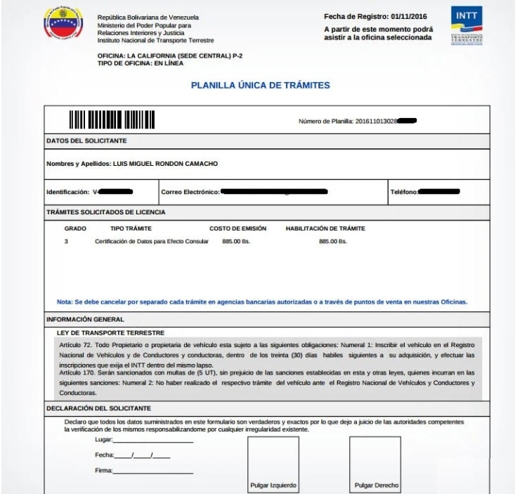Solicitud de licencia de conducir por primera vez