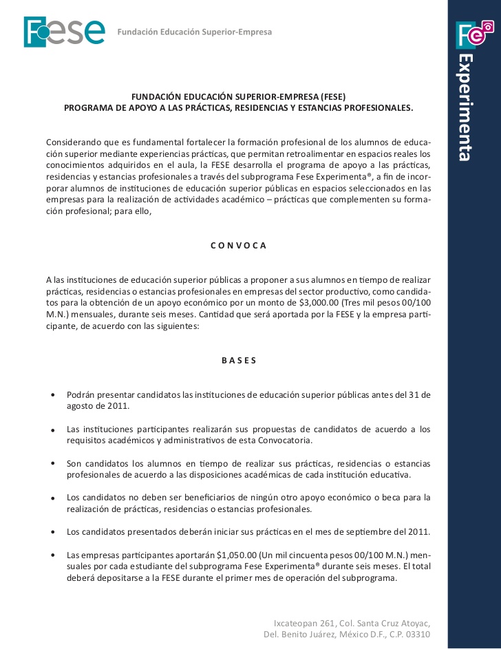 Contrato de practicas profesionales mexico