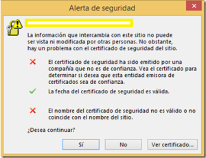 Ha ocurrido un error con código 52: el certificado ya se encuentra revocado