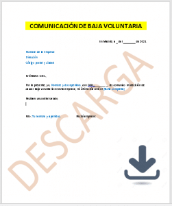Carta de rescisión de contrato