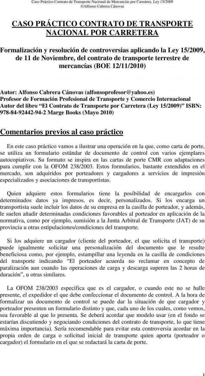 Contrato de transporte mercantil en mexico