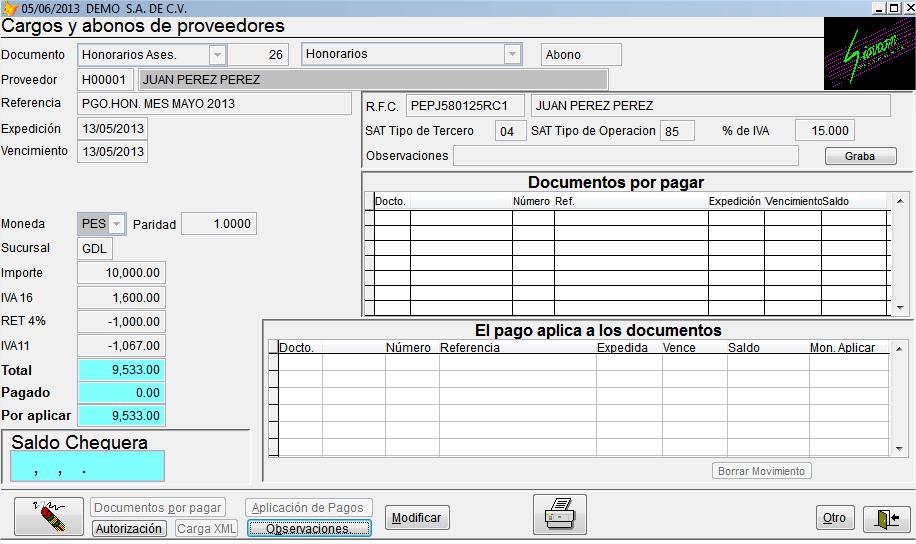 Documentos por pagar