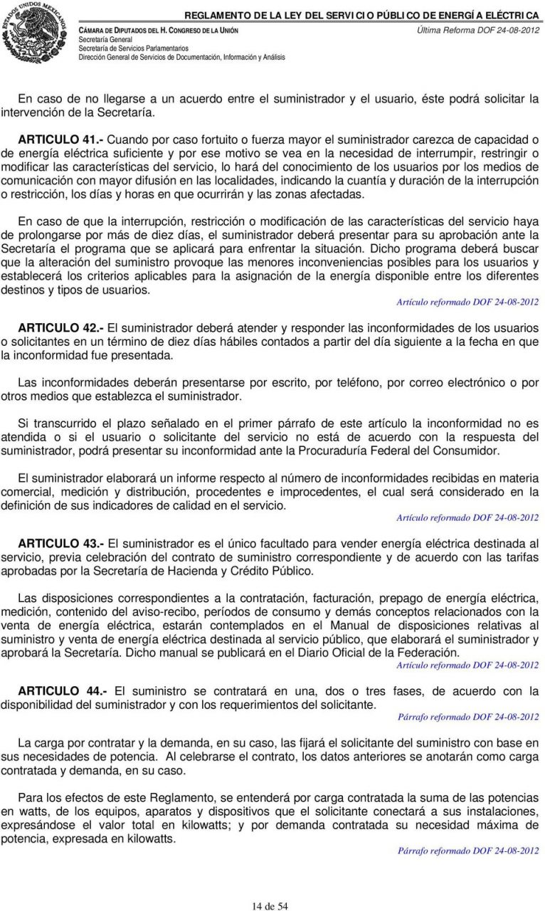 Datos de carga y demanda a contratar