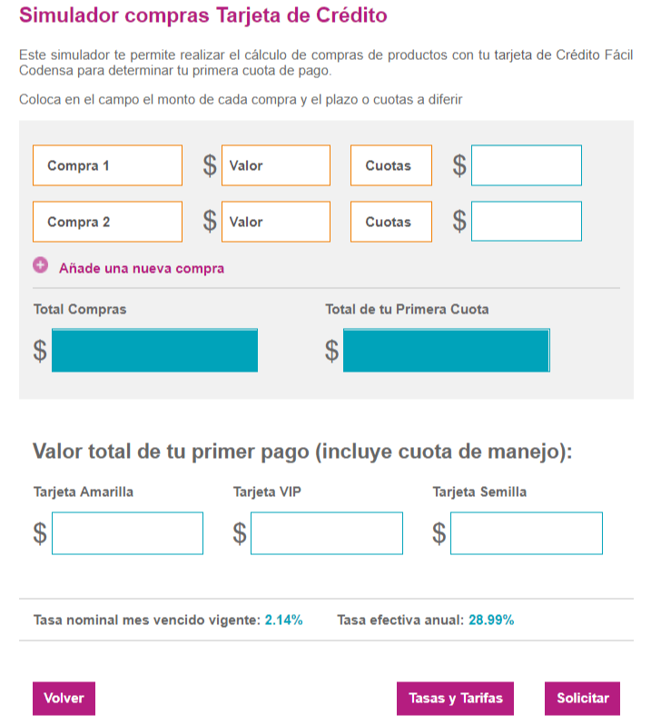Requisitos para tarjeta codensa