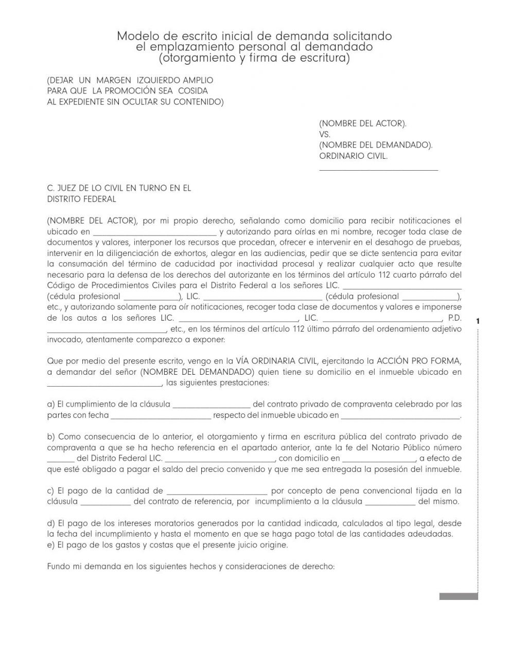 Demanda por incumplimiento de contrato mercantil