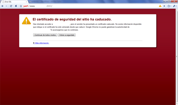 Error de certificado google