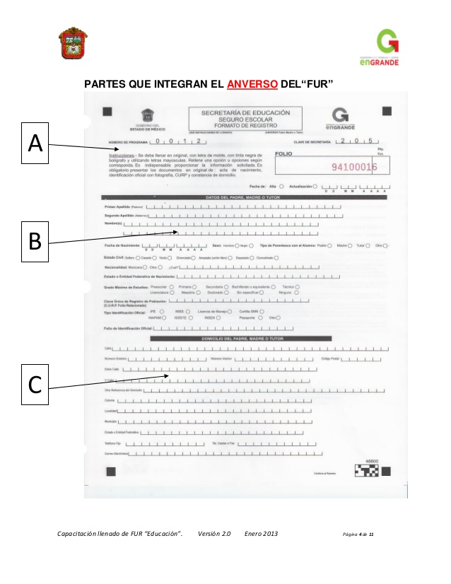 Formato unico de registro para becas