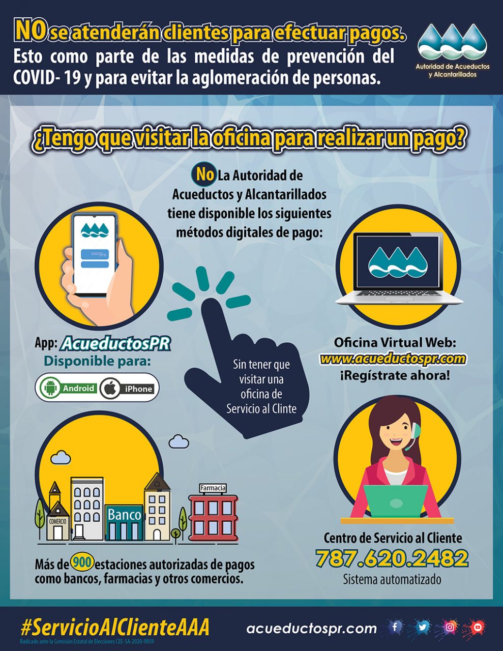 Oficinas para pagar el agua