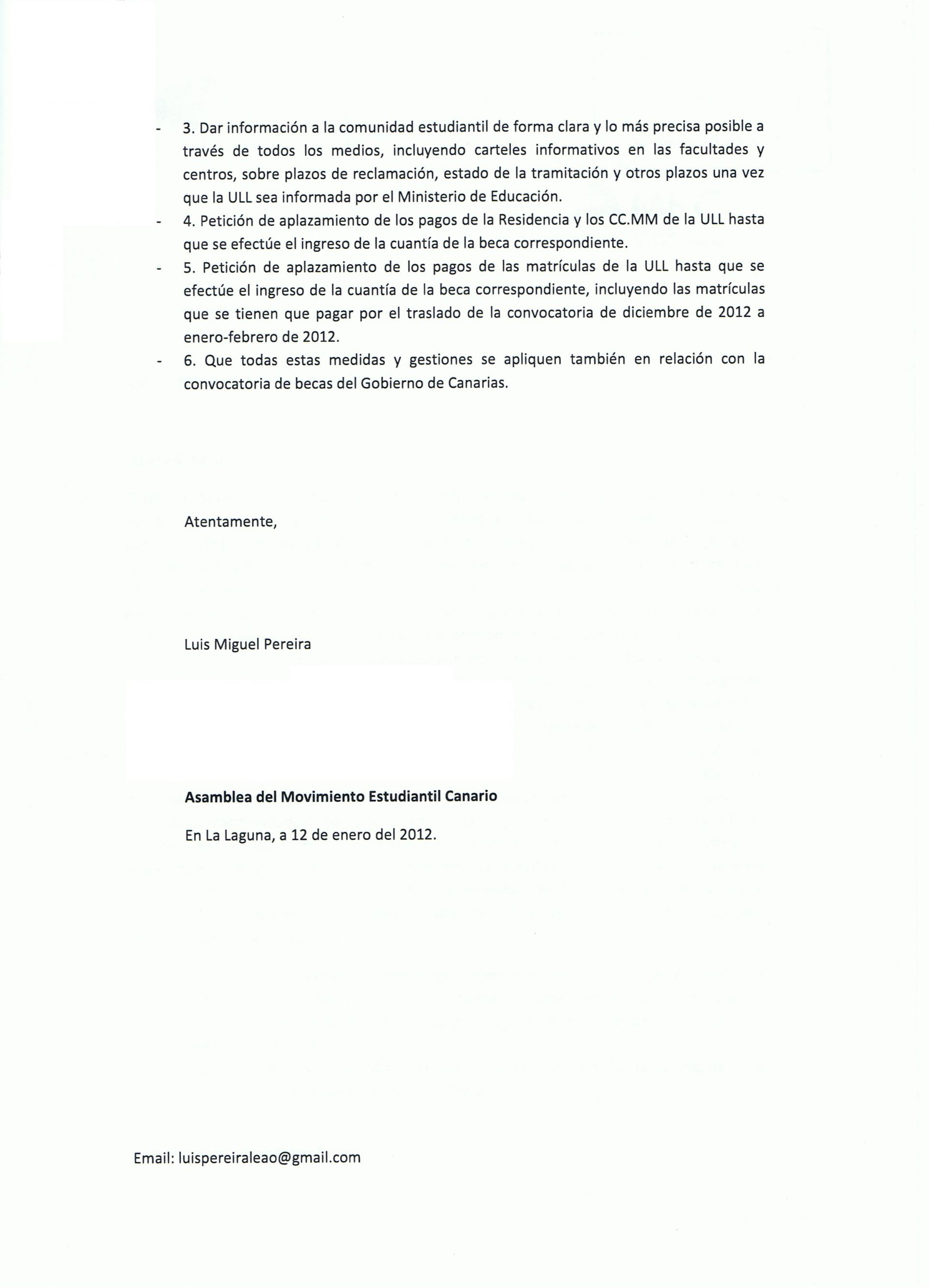 Carta de solicitud de beca para estudios universidad