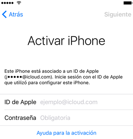 Bloqueo de activacion
