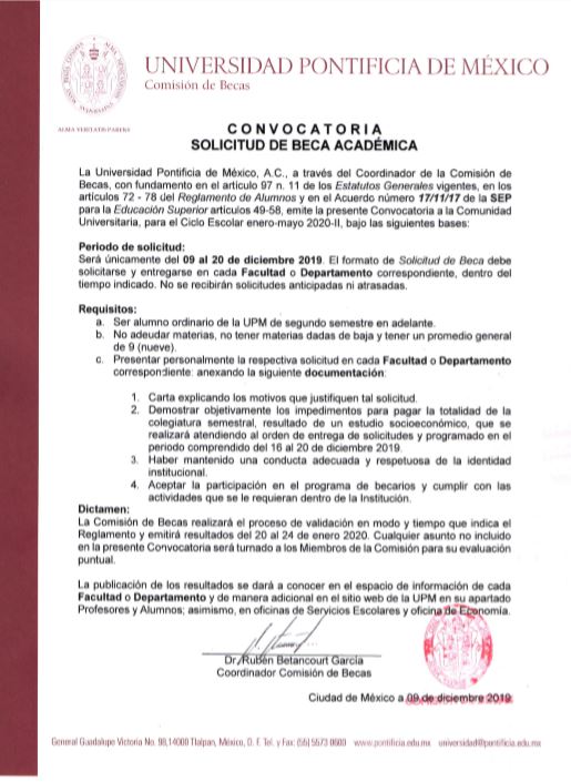 Formato de solicitud de becas