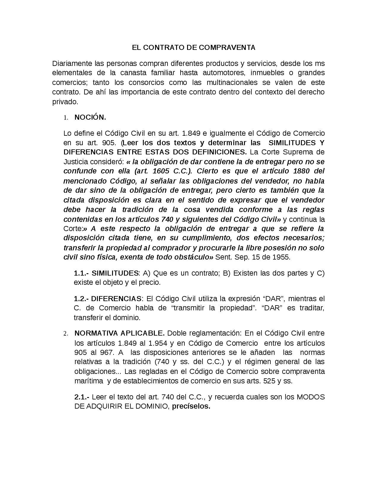 Contrato de compraventa codigo civil