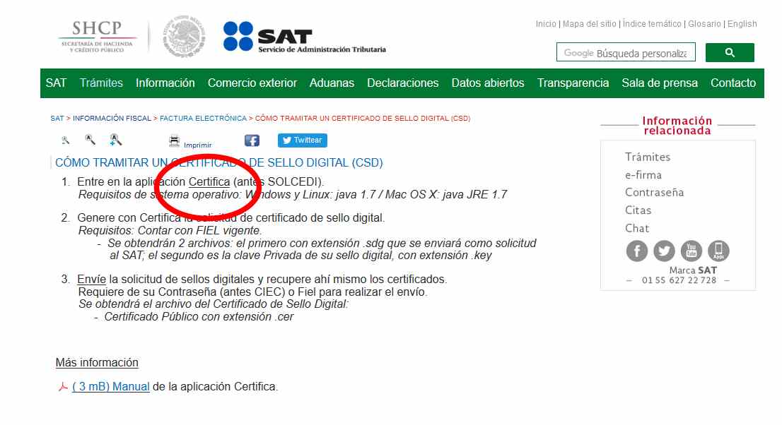 Generar certificado de sello digital